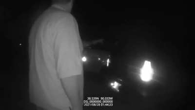 Man arrives at drive in movie theater after the show has started, refuses to turn lights off