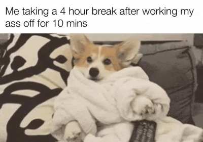 It’s important to take a well-earned break after a draining work session