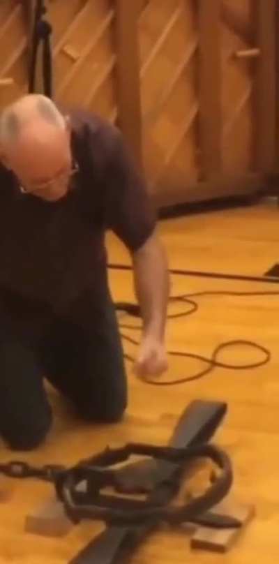 Professor tests out a trap