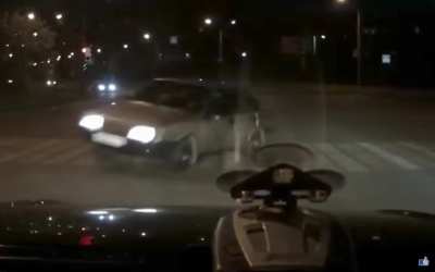 Speeding lada comes out of nowhere and destroys authors car