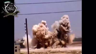Al-Farouq Brigade IED attack on a pair of Syrian Army transport trucks - al-Qusayr - 7/28/2012