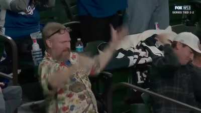 2020 WS Gm5: A man in a Hawaiian shirt implores the Rays to suck it