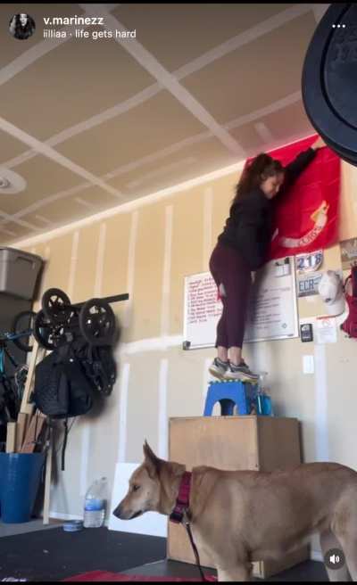Absolutely HAD to record her tearing her ex&rsquo;s banner down