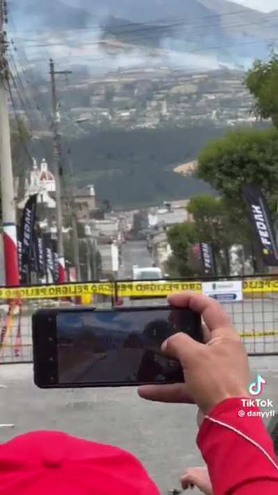 to watch the race from a safe distance