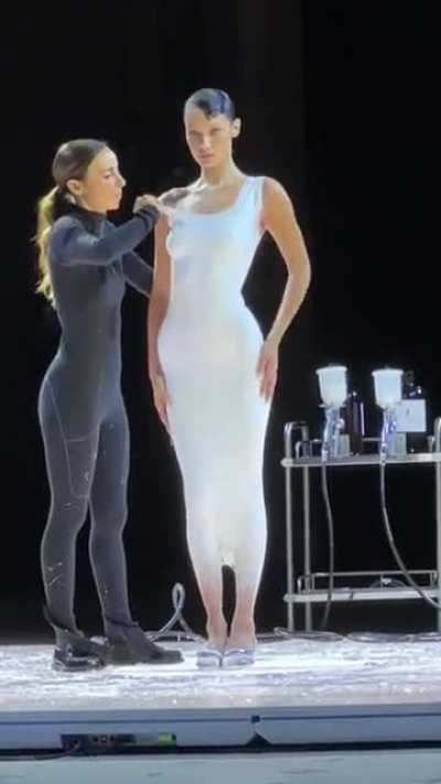 Dress created live on runway.