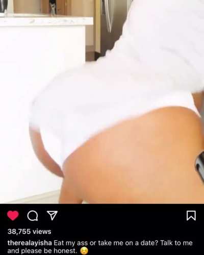 There&rsquo;s certain times where Ayisha Just wants some 🍆&hellip; This is one of them times 🍑👀