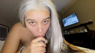 HOT AF🔥 SUCKS AND FUCK BBC AND LET HIM COME OVER HER 💦💦 WATCH FULL LENGTH TAPE IN COMMENTS 👇