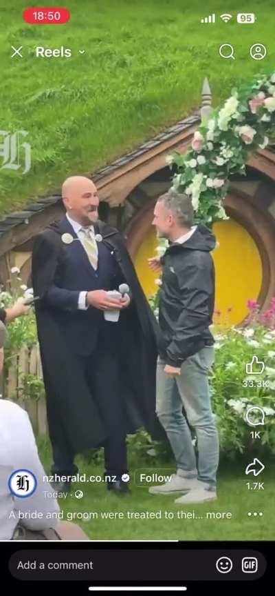 You wouldn&rsquo;t crash a Hobbiton wedding, but Elijah Wood