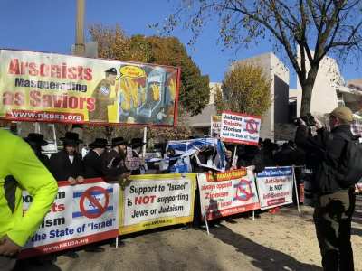Saw them at today&rsquo;s pro-Israel march in DC