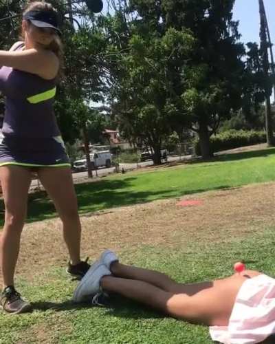 trying the tee in the ass driving range?