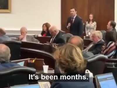 State Senator calls out corruption on senate floor, gets told "We'll call a vote at the right time. I hope you'll miss it."