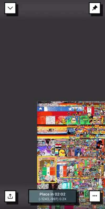 Moir&eacute; on Chilean flag in r/Place