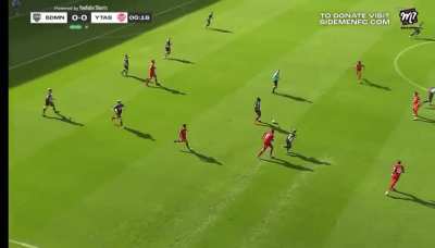 Sidemen 0-0 YouTube All Stars [15 seconds&rsquo;] - Great tackle by Speed