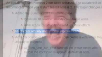 Hoy 22 de junio de 2021 Por fin luego de tres largos a&ntilde;os tf2 saco la update anti bots y anti cheaters :))))