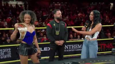 The contract signing between Kelani &amp;amp; Indi Hartwell for the TNA Knockouts World Championship at Bound For Glory! (Impact - 10/9/25)