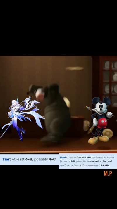 Mickey mouse against Skirk from genshin according to VS Wiki: