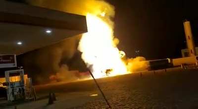 Explos&atilde;o aqui no posto taporra
