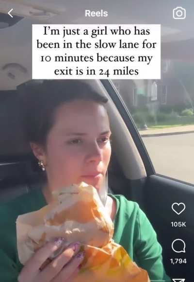 Lady also commenting how &ldquo;safe a driver she is&rdquo;. 