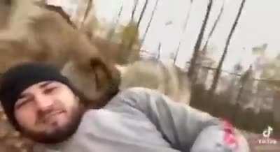 Man getting brutally mauled by a pack of dogs