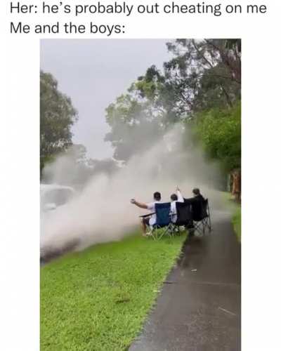 Me and the Boy's during rain⛈️☔⛈️ - (Via: @shammi_ltd)