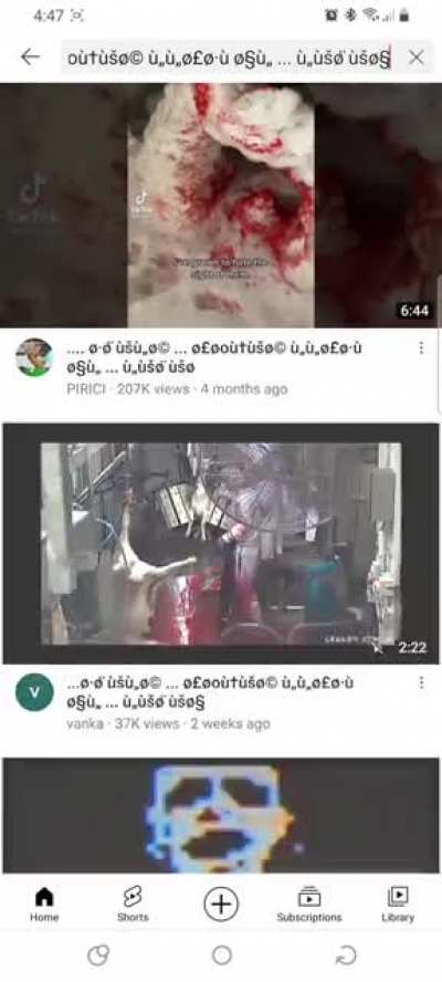 Accidentally clicked the "." instead of the "m" while searching for a video. The videos and search results were the strangest I've ever found.