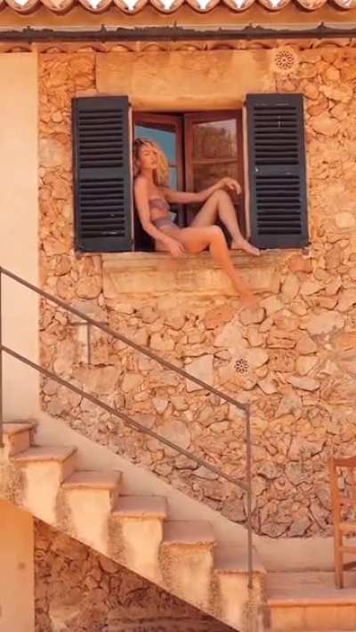 filthy sluts like Candice Swanepoel have no shame in letting the locals know she's open for business.