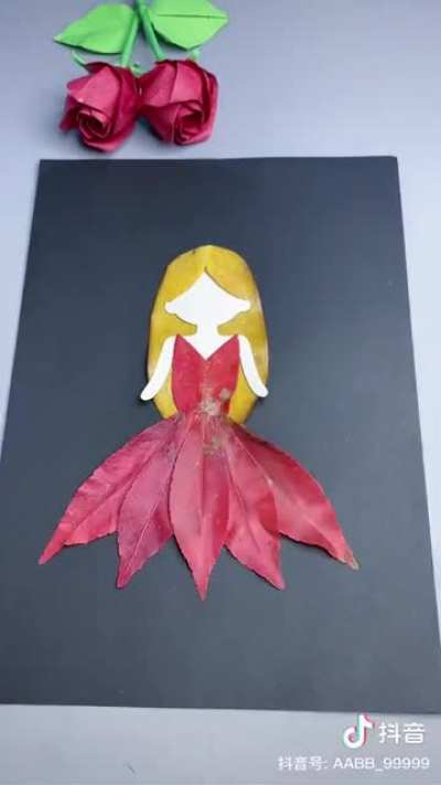 Make a princess out of leaves