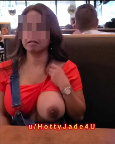 My big boobies at a local Charlotte diner