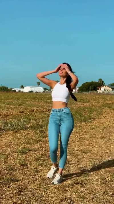 White T and Jeans