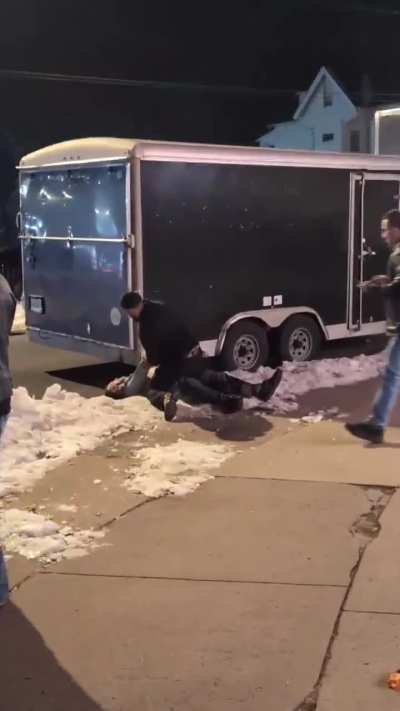 Drunk knocked out by security - lucky it didn't end worse