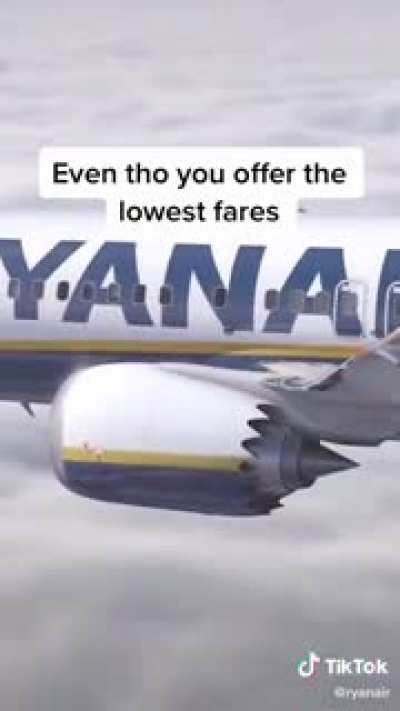 Fucking ryanair commercial with 100000 likes. Yes, ryanair has tiktok. They&rsquo;re verified