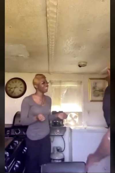 Daughter dyes dads hair blonde without him knowing.