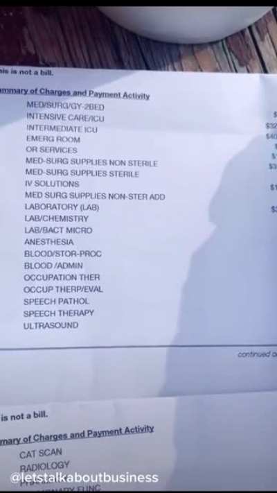 Hospital bill for 4 months in the Covid ward just came in: