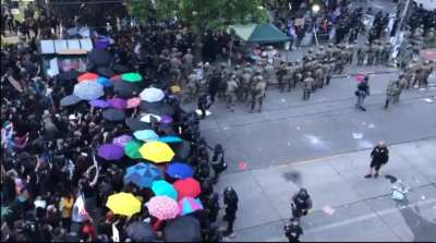 "WHOSE STREET?! OUR STREET!" ~ Seattle Protesters Shout, As They Push Back National Guard