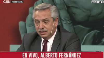 Anoche en el programa de C5N, fue el presidente de la Nación, Alberto Fernández, a hablar del cambio climatico y como estan desapareciendo islas en el Caribe en vez de hablar de lo que esta pasando en el pais.