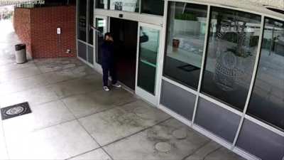 Attacking the police station with a baseball bat