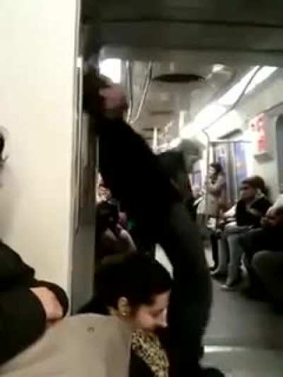 Entertaining people in subway