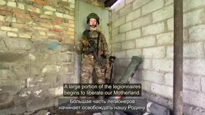 Freedom Russia Legion ⬜🟦⬜: "🫡 Zaza, the youngest warrior of the Legion, sends greetings to us in the Belgorod region from around Bakhmut. See you at home! "L" For Russia! For Liberty!"