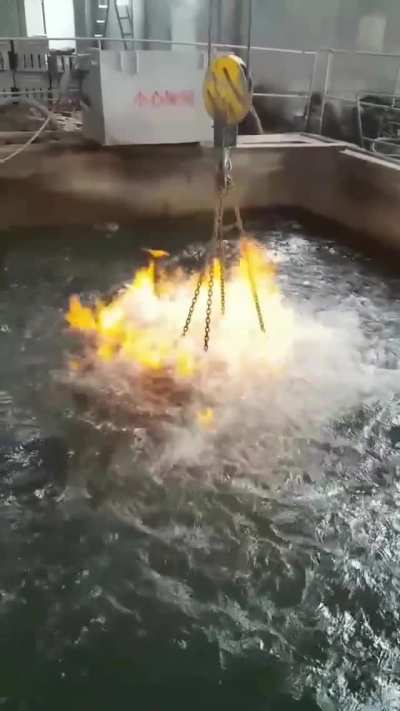 Water cooling a hot metal stack