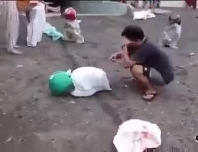a potato sack race
