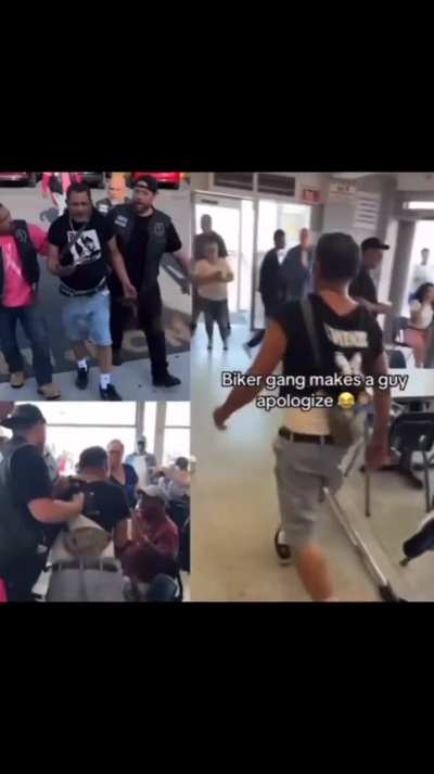 A biker gang caught wind that a man used a racial slur at someone that was dining at a restaurant