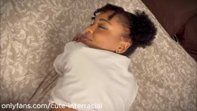 Ebony girl gets stuffed