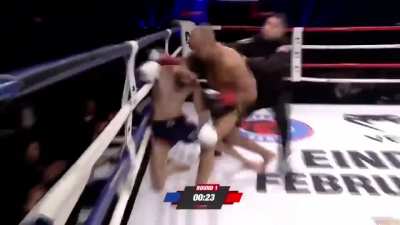 He zigged when he should have zagged. From Engin Kutuk (left) v. Ismael Benali (Right) fight.