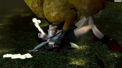 Tifa forgets to castrate her Chocobo