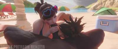 D.Va &amp;amp; Tracer - "Beach Time" (ThreeDust) [Overwatch]