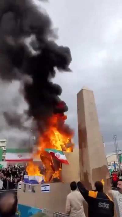 Iranian protesters burned an effigy labeled &ldquo;Baal,&rdquo; shown with a Star of David and Israel&rsquo;s flag, while chanting &ldquo;Death to Israel.&rdquo;  Baal is an ancient Canaanite deity often used today as a symbol of Satanism or elite corruption