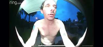 Tweaked out guy comes to random house thinking it&rsquo;s a drive thru...(Ring Door Bell Footage).