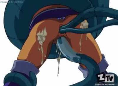 Starfire getting tentacle fucked &amp;amp; cummed on!