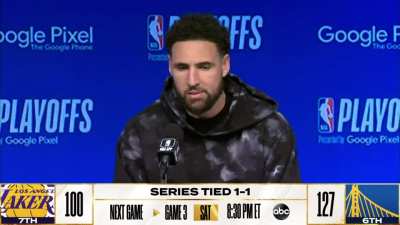 Klay on playing the Lakers in LA in the playoffs: "As a high school player I dreamed of playing [at Staples]... I'm a huge Kobe fan. I'm gonna play my hardest to honor him and Gigi. Without his play and all those years of me viewing his tenacity on the co