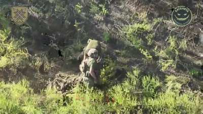 "Kittens" drone crew of the 56th Mechanised Infantry Brigade kills &amp;amp; wounds Russian soldiers and observes as one is abandoned by his comrades due to incoming FPV